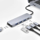 Type-C-Хаб Proove Iron Link 5 in 1 (2*Type-C + 2*USB3.0 + HDMI) (silver)